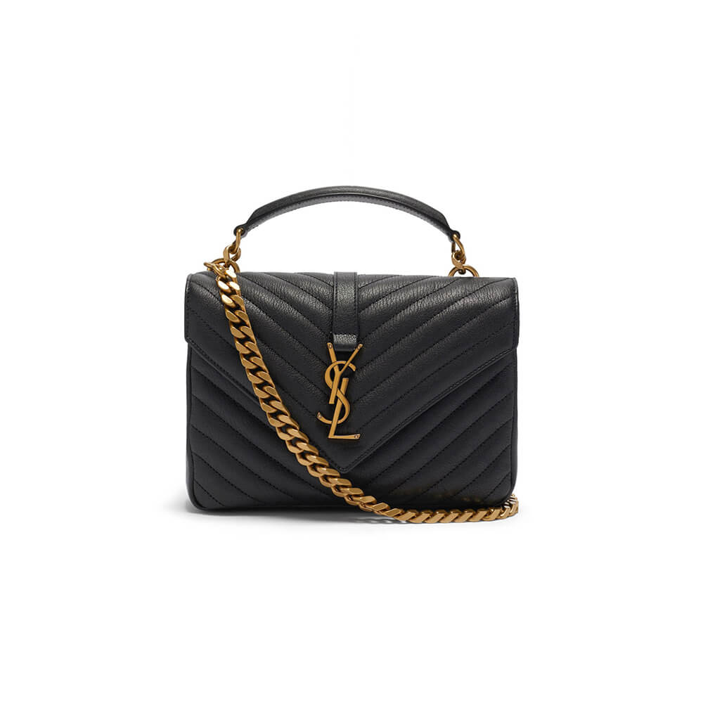 Sa1nt Lau*nt college quilted-leather satchel bag