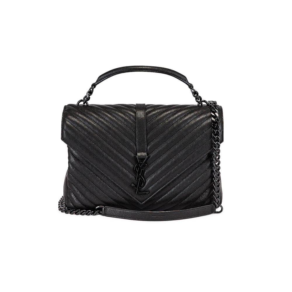 Sa1nt Lau*nt college quilted-leather satchel bag