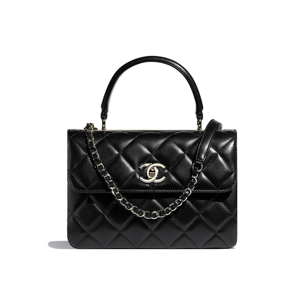Ch**el flap bag with top handle