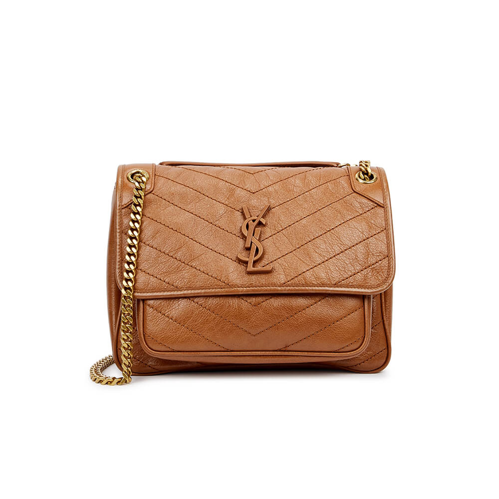 Sa1nt Lau*nt niki medium in crinkled vintage leather