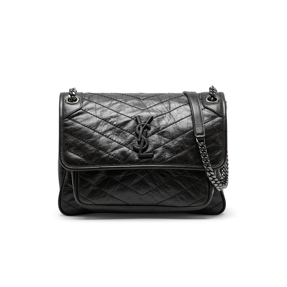Sa1nt Lau*nt niki medium in crinkled vintage leather