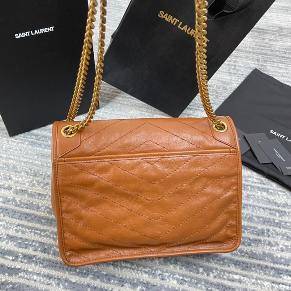 Sa1nt Lau*nt niki medium in crinkled vintage leather
