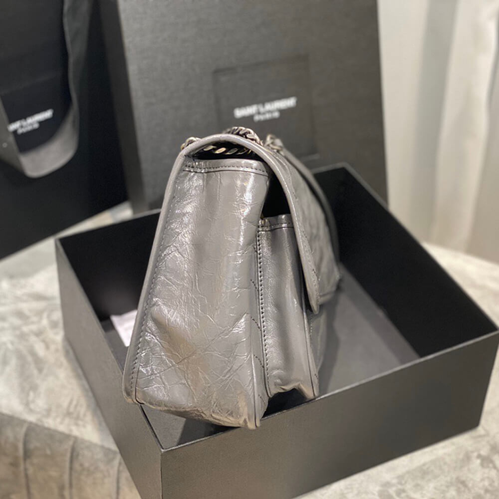 Sa1nt Lau*nt niki medium in crinkled vintage leather