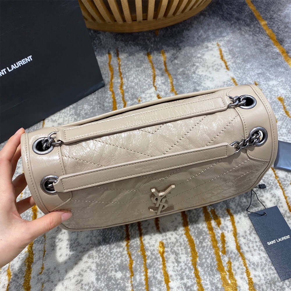 Sa1nt Lau*nt niki medium in crinkled vintage leather