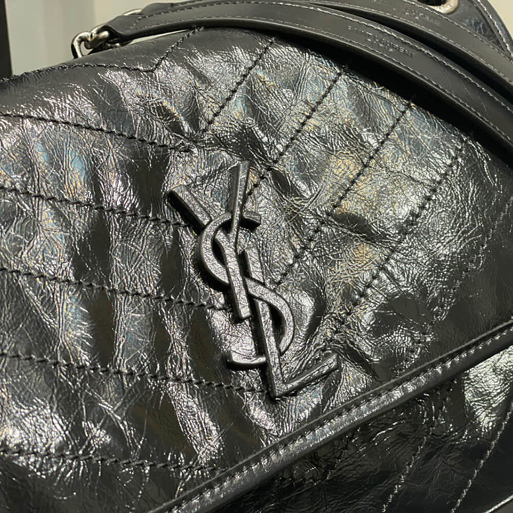 Sa1nt Lau*nt niki medium in crinkled vintage leather
