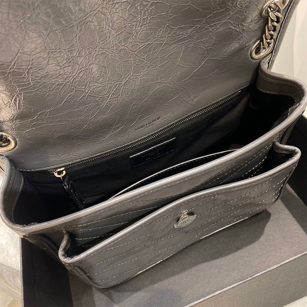 Sa1nt Lau*nt niki medium in crinkled vintage leather