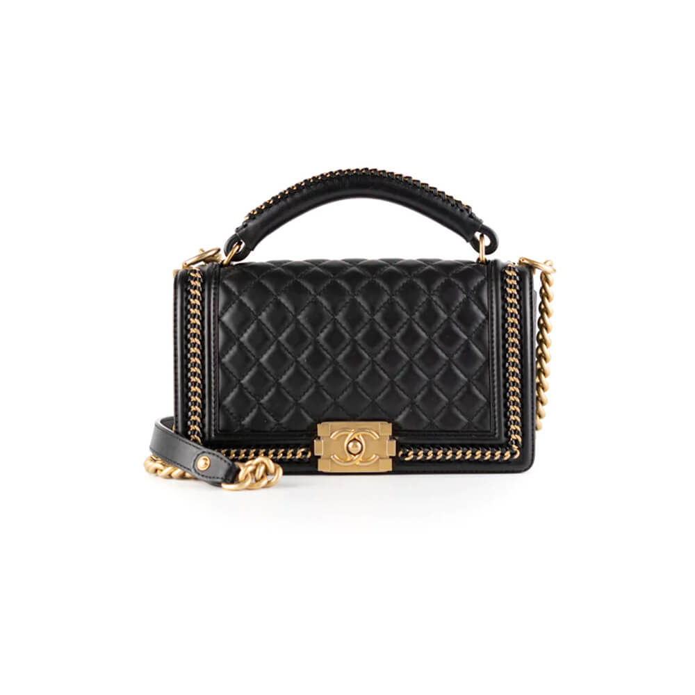 Ch**el top handle boy handbag