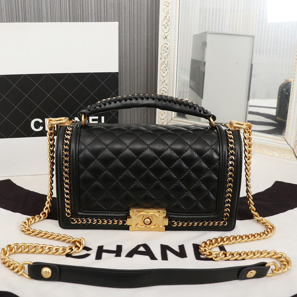 Ch**el top handle boy handbag