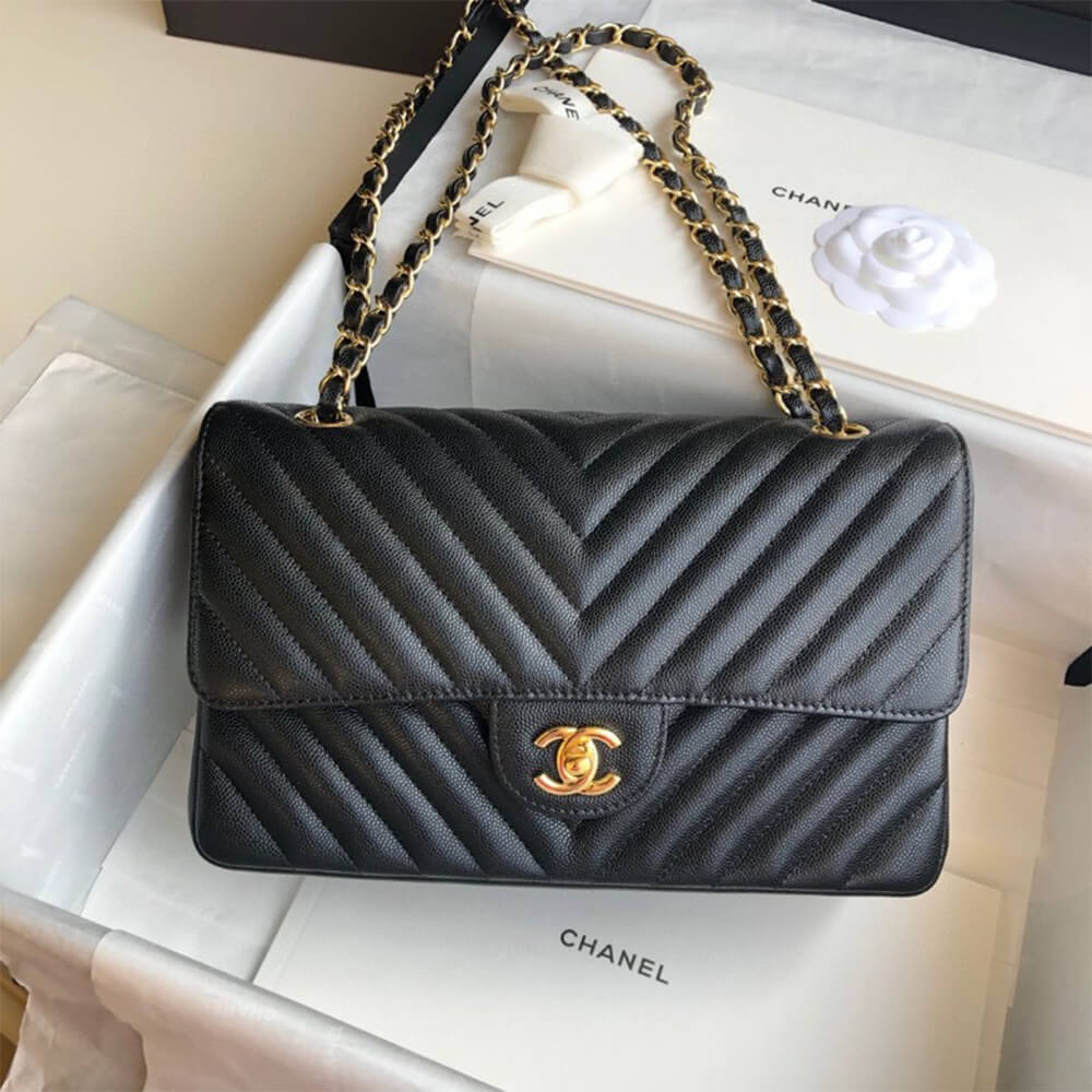 Ch**el classic chevron medium flap
