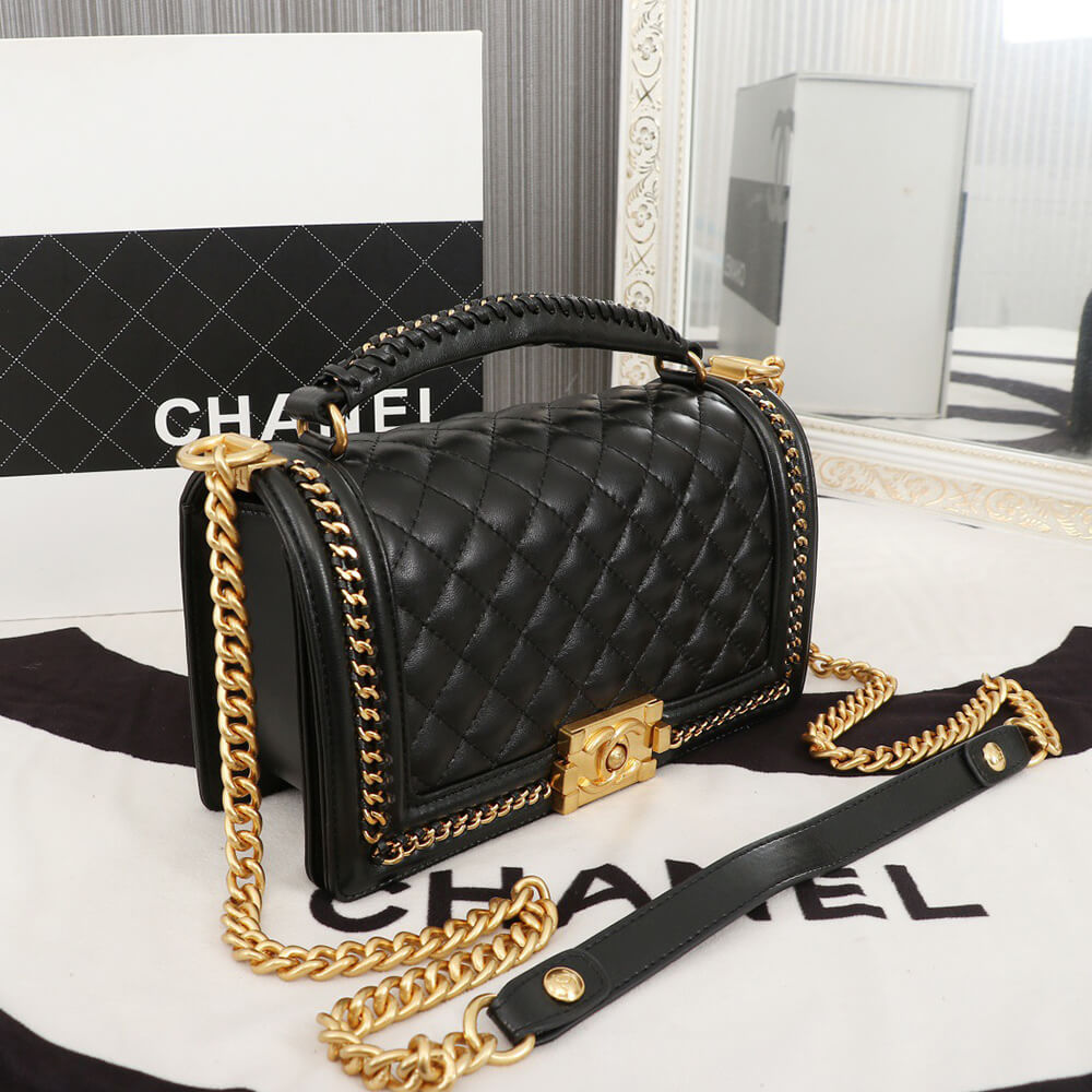 Ch**el top handle boy handbag
