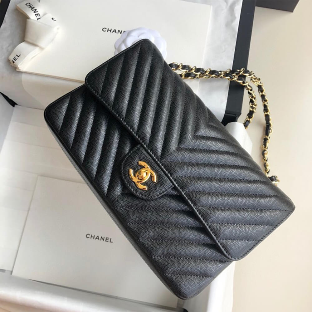 Ch**el classic chevron medium flap