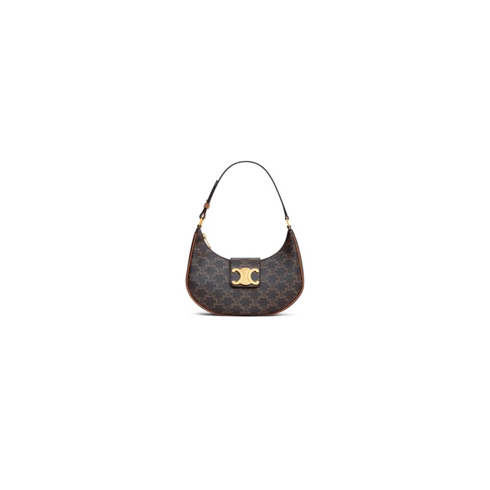 Ce1i*e medium ava triomphe bag in triomphe canvas and calfskin