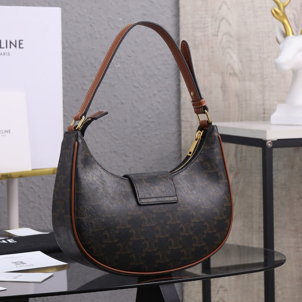 Ce1i*e medium ava triomphe bag in triomphe canvas and calfskin