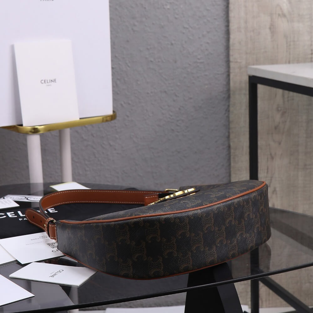 Ce1i*e medium ava triomphe bag in triomphe canvas and calfskin