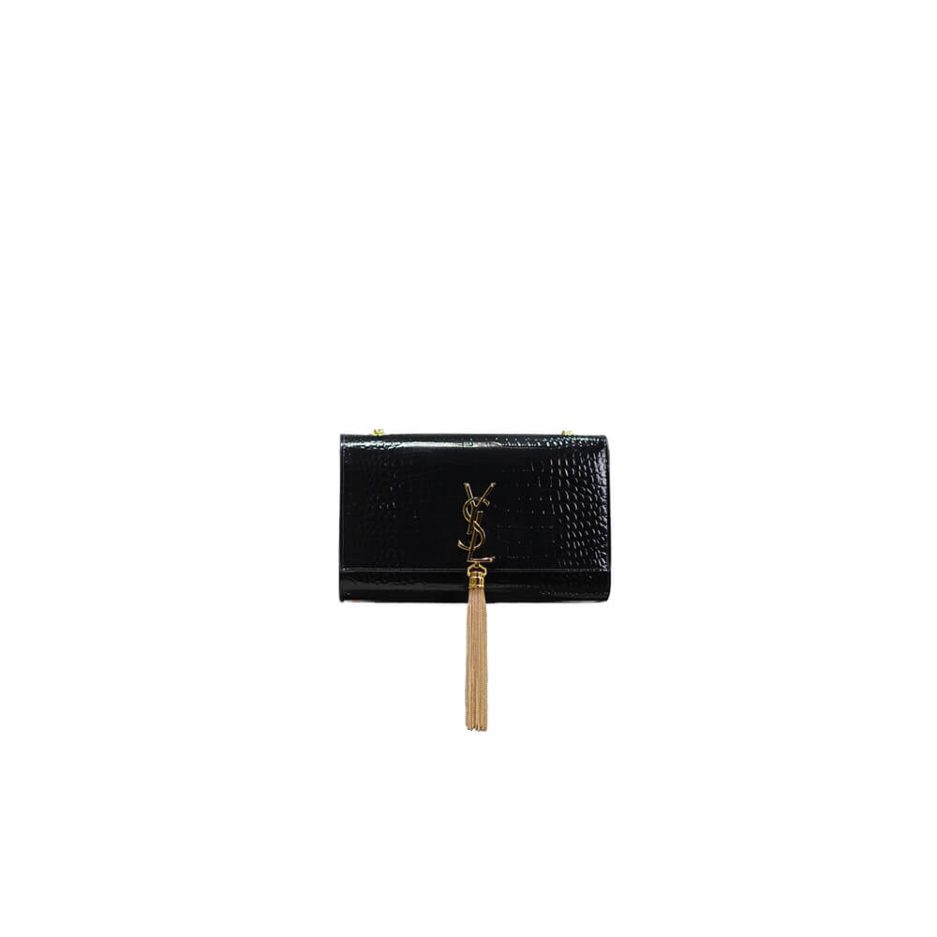 Y51 kate medium tassel in crocodile-embossed leather
