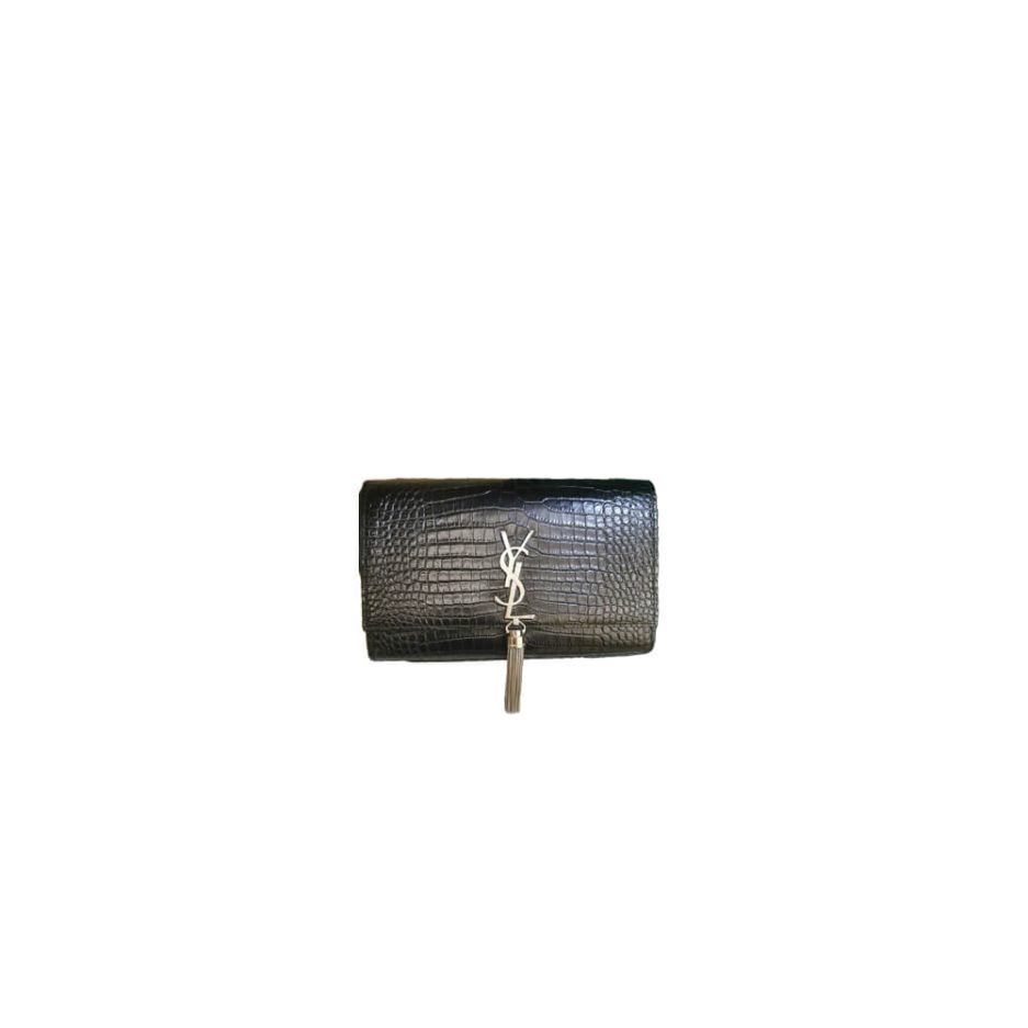 Y51 kate medium tassel in crocodile-embossed leather