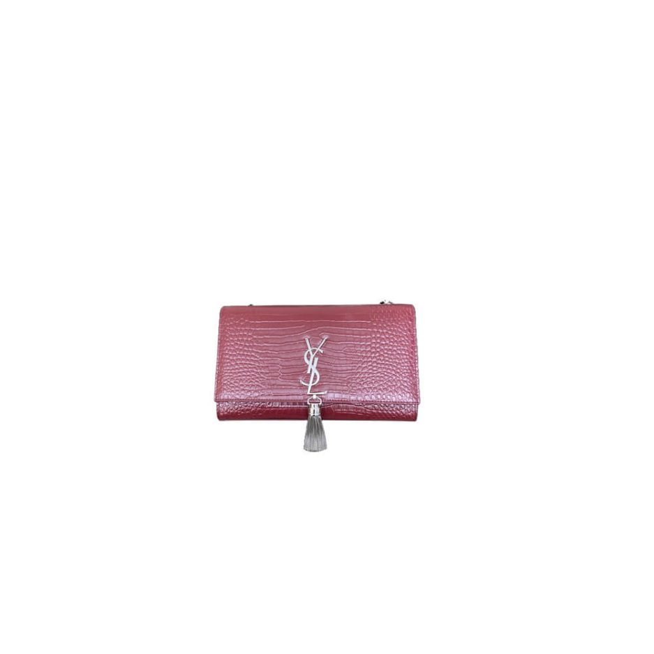 Y51 kate medium tassel in crocodile-embossed leather